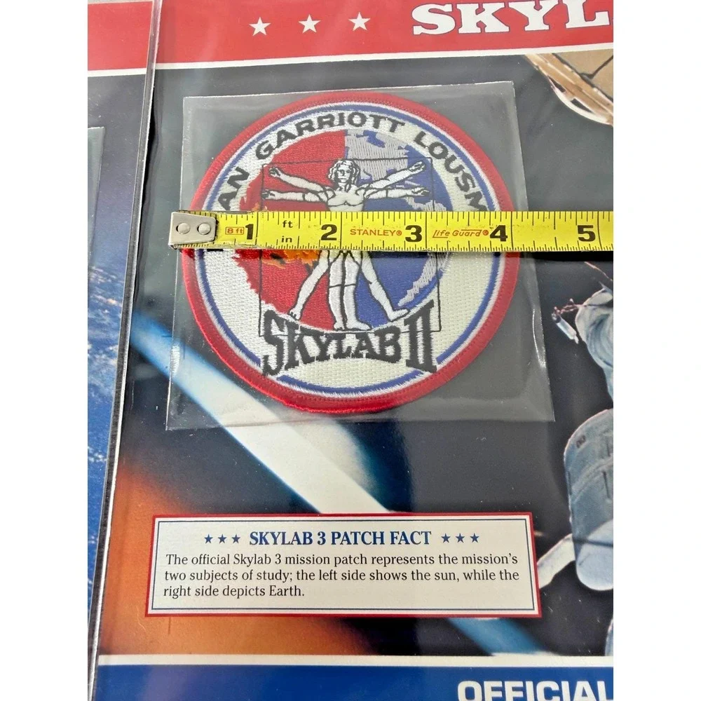 3 Vtg Official NASA Emblem Patch SKYLAB 2, 3 & 4 With Mission Data Card Facts